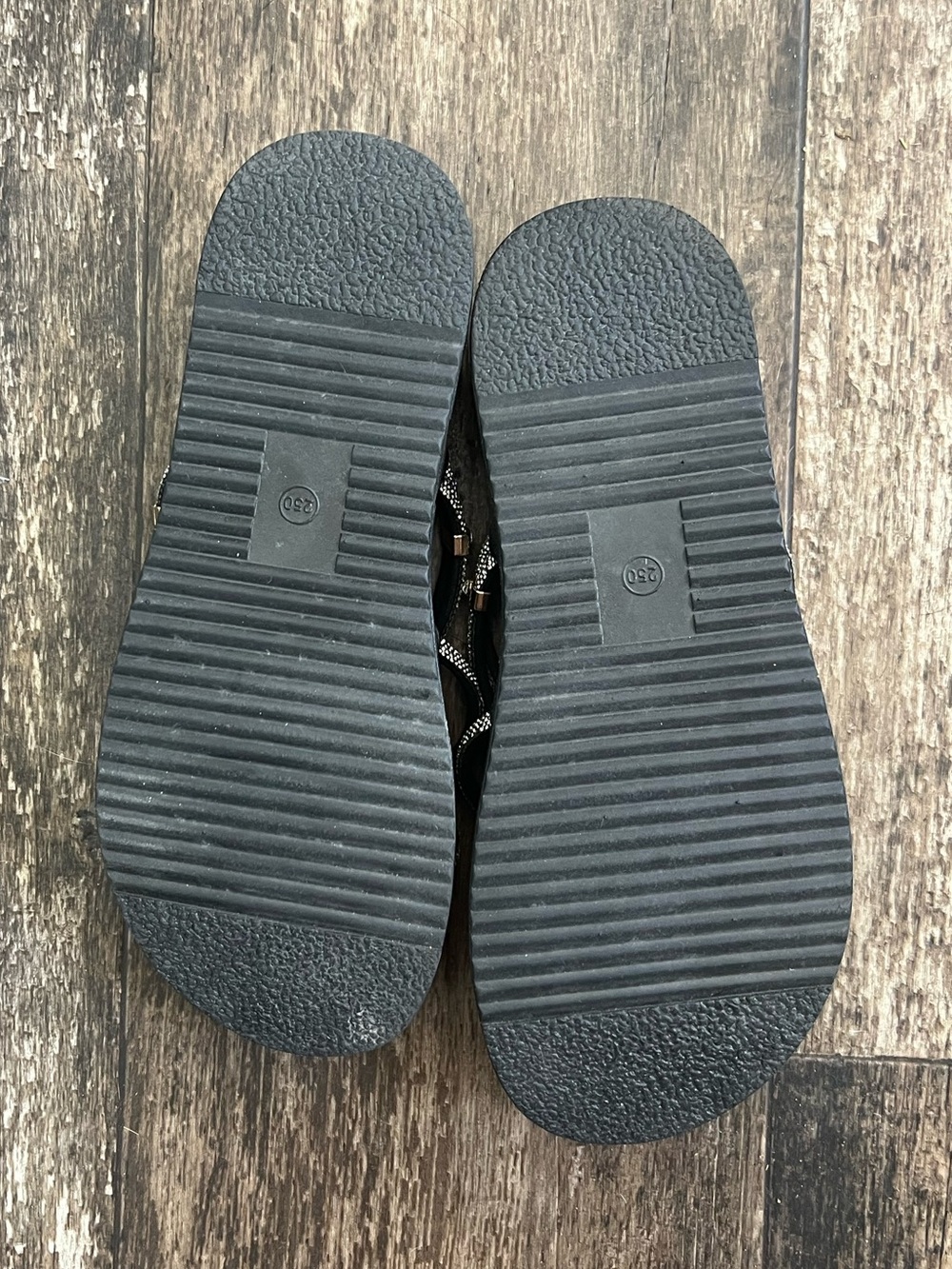 Black Sandals with Rhinestone Straps - Picture 2 of 4